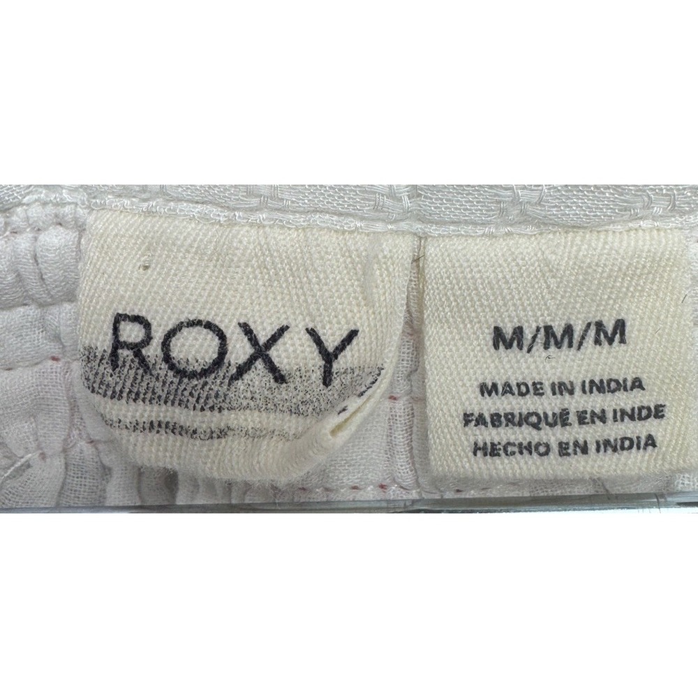 Roxy M White Boho Tunic Top Sheer Lace Mesh Pink Stitch Tassel Beach Cover Up - Picture 2 of 10